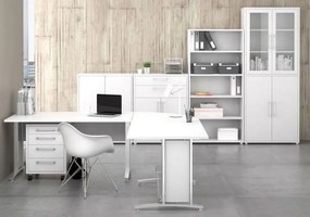 Regał biurowy z drzwiami Prima 2 biały