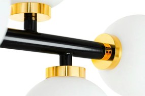 Szeroka lampa wisząca Cosmo Level M Black z kulistymi kloszami