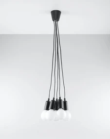 Lampa wisząca DIEGO 5 czarna SOLLUX  LIGHTING