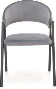 Velvetowe krzesło z podłokietnikami K473