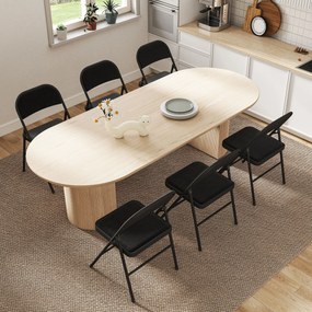 HOMCOM Zestaw 2 składanych krzeseł, przenośne krzesła biurowe, metalowe nogi, składane, do biura, poczekalni, lniana tapicerka, czarne | Aosom PL