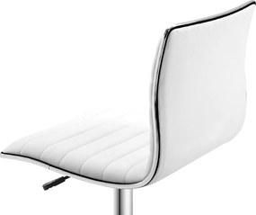 HOMCOM Fotel Fryzjerski Krzesło Salonowe Obrotowe Oparcie Regulacja Wysokości Stal PU Białe | Aosom PL