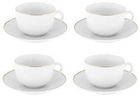 Białe porcelanowe filiżanki zestaw 4 szt. 200 ml Gold Chic – Villa Altachiara