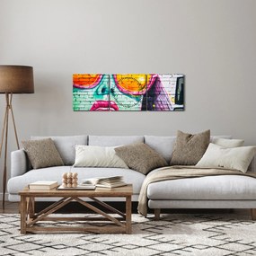 Obraz - Graffiti (z zegarem) (90x30 cm)