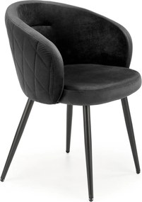 Velvetowy fotel do jadalni z podłokietnikami K430