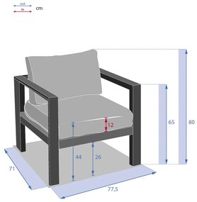 Fotel ogrodowy aluminiowy EVASION