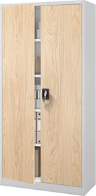 Szafa biurowa Eco Design Jan, 90x40x185 cm, szary/dąb sonoma