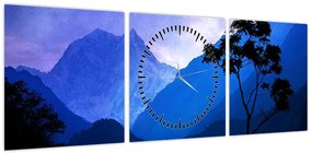 Obraz - Nocne niebo w Nepalu (z zegarem) (90x30 cm)