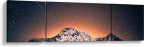 Obraz gwiaździstego nieba z górami (170x50 cm)