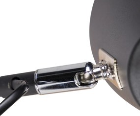 Designerska lampa ścienna czarna 2-światłowa regulowana - Lune