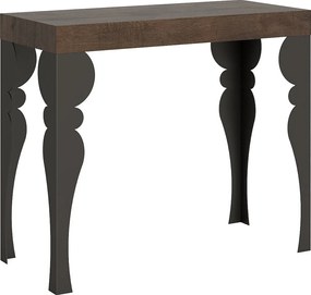 Konsola rozkładana 90x40/196 cm Paxon Small Orzech rama w kolorze Antracytu