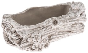 Betonowa donica na skrzynkę Kmen z kwiatami szara,11 x 21 cm