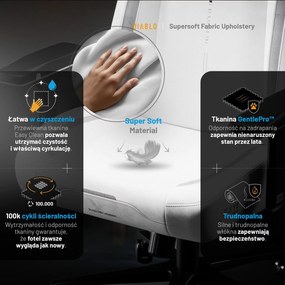 Fotel gamingowy materiałowy Diablo X-Eye Prime Normal Size, Ghosted White