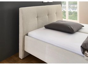Beżowe tapicerowane łóżko dwuosobowe ze schowkiem i stelażem 180x200 cm Madea – Meise Möbel