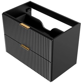 Szafka wisząca podumywalkowa czarna mat 80 x 46 cm ASTROS Black