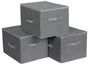 Pudełka do przechowywania ELVIS, 3 szt., 40x30x25cm, szare SongmicsHome
