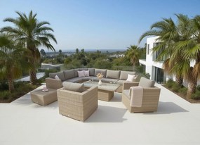 Zestaw rattanowy MALIBU dla 8 osób (cappuccino)