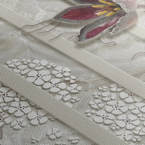 Obraz - Kwiaty dekoracyjne (z zegarem) (90x30 cm)