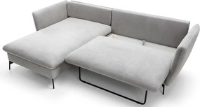 Jasnoszara kanapa narożna z pojemnikiem D9-L59