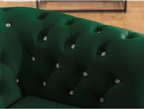 Zielony aksamitny rozkładany narożnik (lewostronny/w kształcie litery L) York Blik – Ropez