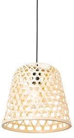 Orientalna lampa wisząca czarna z bambusowym - RayanKolonialny Oswietlenie wewnetrzne