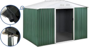 Domek ogrodowy metalowy "Rosas" 7,06 m² z rynną - Zielony