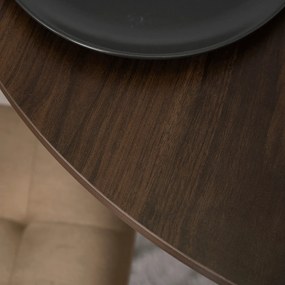 Stół Okrągły LAUREN 80 cm Orzech/Czarny Loft Nowoczesny