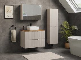 VENA Szafka łazienkowa ryflowana pod umywalkę 46 x 80 x 57 beż