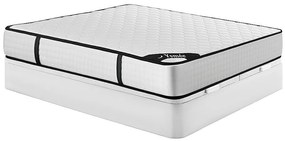 Zestaw 180 x 200 cm: stelaż skrzyniowy w białym kolorze + materac z 7-strefowymi sprężynami kieszeniowymi i pianką memory o grubości 22 cm – LUREAN od YSMÉE