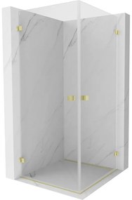 Mexen Lunar-B Duo kabina prysznicowa uchylna 95 x 95 cm, transparent, złota szczotkowana - 832-095L-095P-55-00