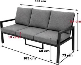 Doppler LIFE antracyt - aluminiowy zestaw ogrodowy