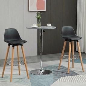 HOMCOM Zestaw 2 hokerów krzesła barowe Skandi-design, podnóżek, 43 cm x 43 cm x 91 cm, naturalny + czarny | Aosom PL