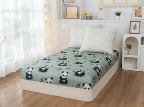 PrzytulneMieszkanie.pl Prześcieradło z mikrofibry PANDA RELAX miętowe 90x200 cm