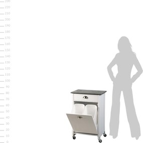 Wózek kuchenny z koszem na śmieci, 50 x 37 x 79 cm