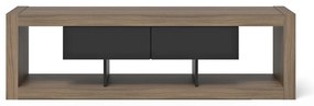 Czarna szafka pod TV w dekorze orzecha 175x52 cm Nara – TemaHome