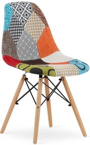 Tapicerowane nowoczesne krzesło kuchenne patchwork H6-K08