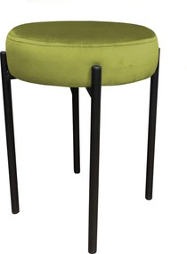 Taboret DIOR stelaż metalowy tkanina Welur : Kolor Stelaża - Czarny , Kolor tkaniny - VELVET - BL75, Typ tkaniny - Velvet