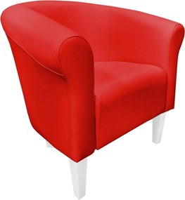 Fotel Milo tkanina Eko-skóra elegancki fotel do salonu i gabinetu : Kolor nogi - Biała, Kolor tkaniny - EKO-SKÓRA - 15D, Wysokość nogi - 20 cm