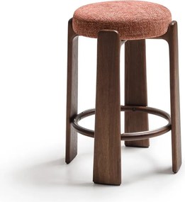 Hoker z litego drewna jesionowego w ceglasto-ciemnonaturalnym kolorze (wysokość siedziska 75 cm) Granite – Kave Home