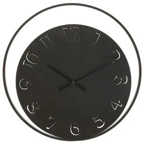 Czarny zegar ścienny Mauro Ferretti Circle, ⌀ 60 cm