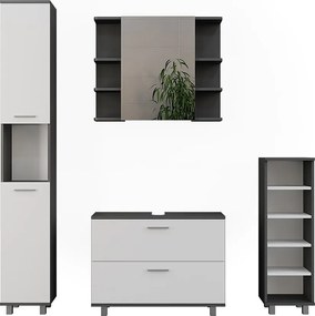 Zestaw mebli łazienkowych antracyt/biały 80.2x33x60.8 ilias