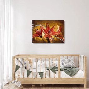 Obraz na szkle kwiatów lilii (70x50 cm)