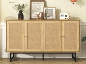 Buffet z rattanu - z 4 drzwiami - Naturalny