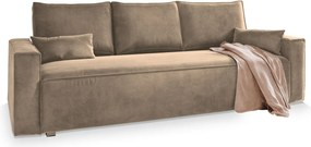 Masseno Sofa ALATRI z funkcją spania i pojemnikiem na pościel, Rozkładana sofa - Beżowy, MONOLITH 09
