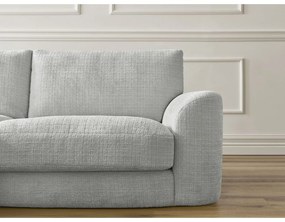 Jasnoszary narożnik z tkaniny szenilowej (lewostronny/z szezlongiem) Leonore – Bobochic Paris