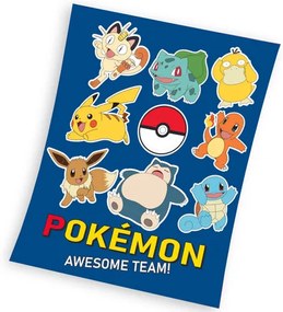 Koc dziecięcy Pokemon Gotowi do walki, 130 x 160 cm