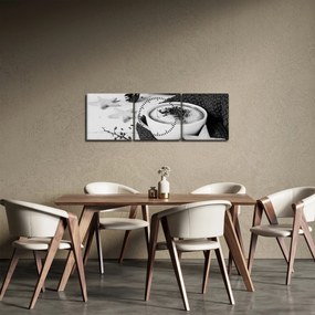 Obraz - Zimowe cappuccino (z zegarem) (90x30 cm)