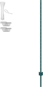 Płot Sztachetowy Metalowy SucceBuy 10-Pak 182.88 cm Zielonych Słupków Ogrodzeniowych w Kształcie Litery T