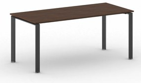 Stół konferencyjny do biura PRIMO INFINITY, 180x90 cm, czarna podstawa, orzech