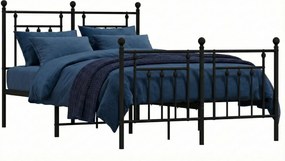 Czarne łózko małżeńskie w stylu loft 180x200cm D1-T19